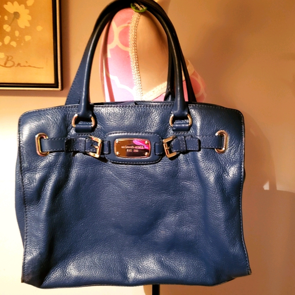 Michael Michael Kors Navy Leather Tote Bag